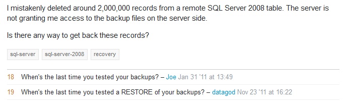 I mistakenly deleted around 2,000,000 records from a remote SQL Server 2008 table.